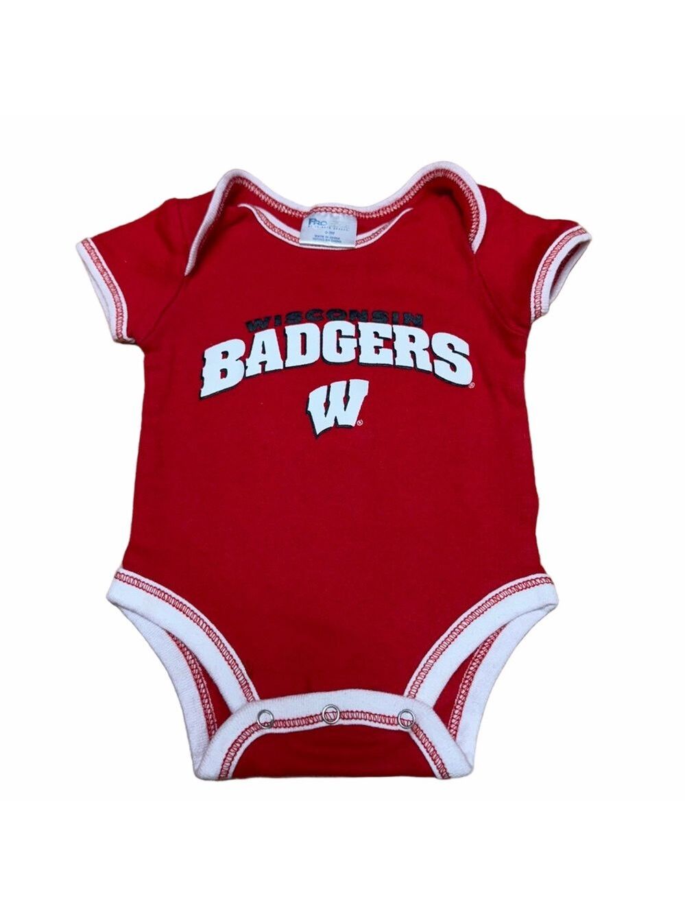 Pro Edge Wisconsin Badgers 0-3 Months Red NCAA Baby Bodysuit One Piece